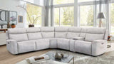 Edmondus Light Taupe Leatherette Power Sectional - Ornate Home
