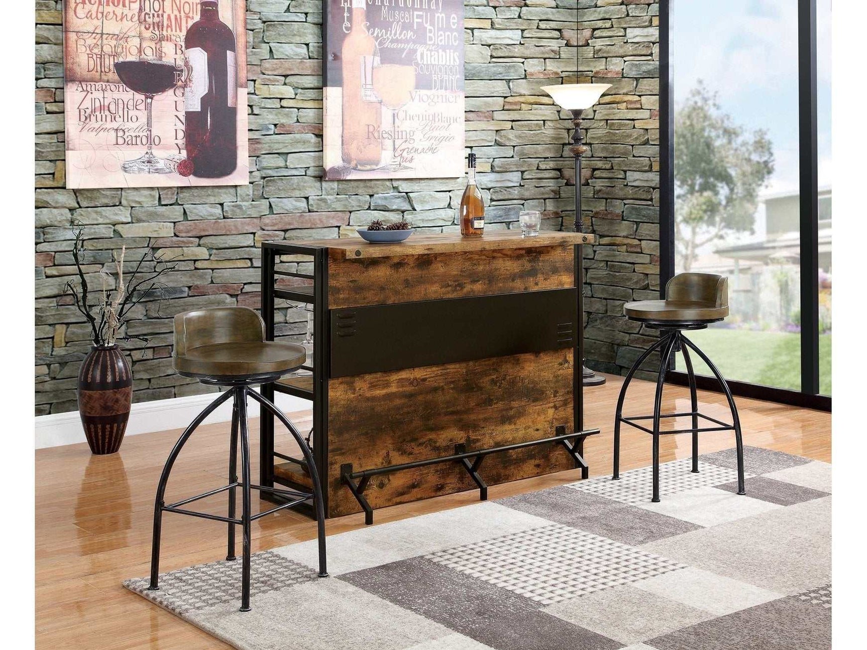 Edna Antique Nutmeg Bar Unit - Ornate Home