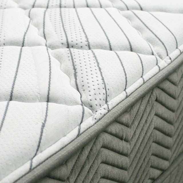 Edrea White/Gray 10" Tight Top Pocket Coil Eastern King Mattress - Ornate Home