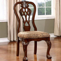 Elana Brown Cherry Round Dining Room Set / 5pc - Ornate Home