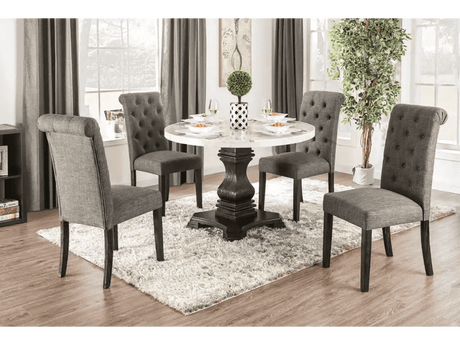 Elfredo Antique Black, & Gray 5pc Dining Room Set - Ornate Home