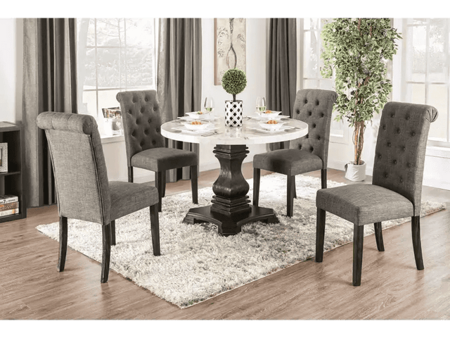 Elfredo Antique Black, & Gray 5pc Dining Room Set - Ornate Home