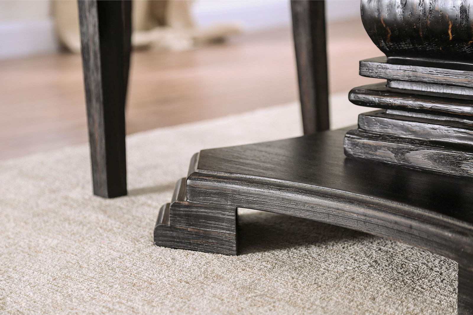 Elfredo Antique Black, & Gray 5pc Dining Room Set - Ornate Home