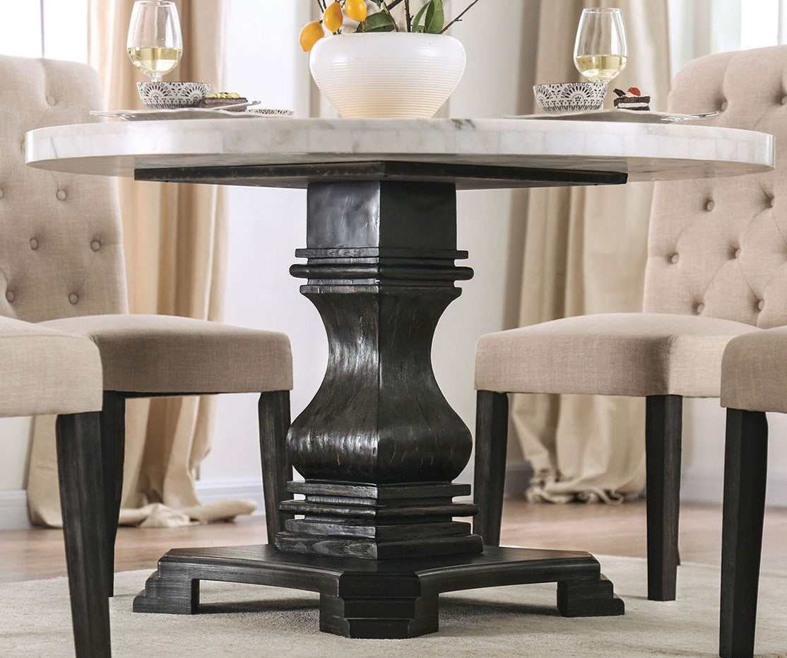 Elfredo Antique Black, & Gray 5pc Dining Room Set - Ornate Home
