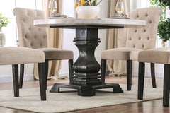 Elfredo Antique Black, & Ivory 5pc Dining Room Set - Ornate Home
