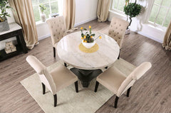 Elfredo Antique Black, & Ivory 5pc Dining Room Set - Ornate Home