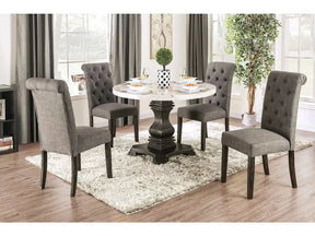Elfredo Antique Black, & Light Gray 5pc Dining Room Set - Ornate Home
