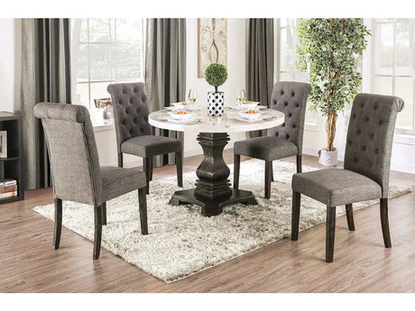 Elfredo Antique Black, & Light Gray 5pc Dining Room Set - Ornate Home
