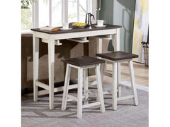 Elinor White & Espresso 3pc Counter Height Dining Set - Ornate Home