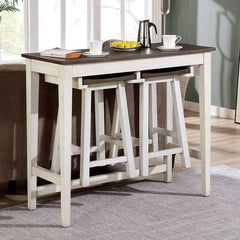 Elinor White & Espresso 3pc Counter Height Dining Set - Ornate Home