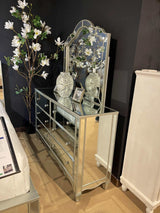 Eliora Silver & Mirrored Dresser and Mirror - Ornate Home