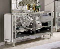 Eliora Silver & Mirrored Dresser and Mirror - Ornate Home