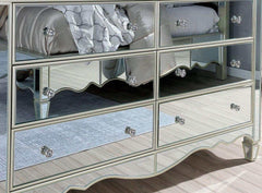 Eliora Silver & Mirrored Dresser and Mirror - Ornate Home