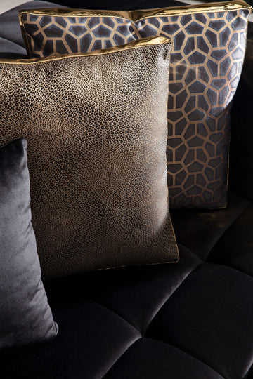 Elisha Black Velvet Double Chaise Sectional - Ornate Home