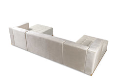 Elisha Ivory Velvet Double Chaise Sectional - Ornate Home