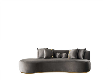 Ella Gray Velvet Chaise Lounge - Ornate Home