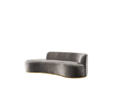 Ella Gray Velvet Chaise Lounge - Ornate Home