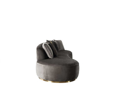 Ella Gray Velvet Chaise Lounge - Ornate Home