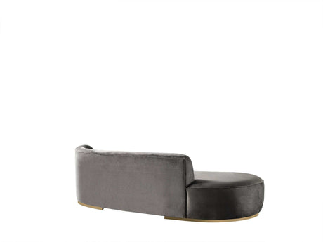Ella Gray Velvet Chaise Lounge - Ornate Home