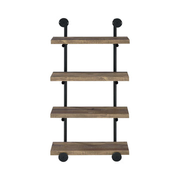 Elmcrest Black & Rustic Oak 24" Wall Shelf - Ornate Home