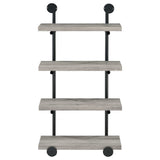 Elmcrest Grey Driftwood / Black 24"W Wall Shelf - Ornate Home
