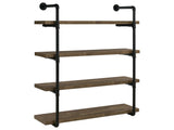 Elmcrest Rustic Oak / Black 4 "W Wall Shelf - Ornate Home