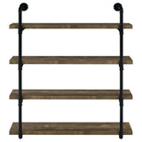 Elmcrest Rustic Oak / Black 4 "W Wall Shelf - Ornate Home
