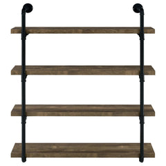 Elmcrest Rustic Oak / Black 4 "W Wall Shelf - Ornate Home