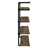 Elmcrest Rustic Oak / Black 4 "W Wall Shelf - Ornate Home