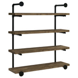 Elmcrest Rustic Oak / Black 4 "W Wall Shelf - Ornate Home