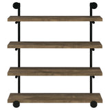 Elmcrest Rustic Oak / Black 4 "W Wall Shelf - Ornate Home