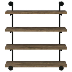 Elmcrest Rustic Oak / Black 4 "W Wall Shelf - Ornate Home