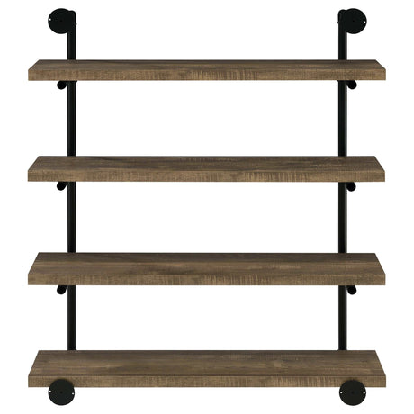 Elmcrest Rustic Oak / Black 4 "W Wall Shelf - Ornate Home