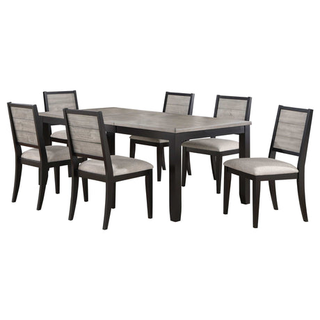 Elodie Grey / Black 7 Pc Dining Set - Ornate Home