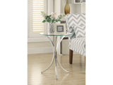 Eloise Chrome Round Accent Table w/ Curved Legs - Ornate Home