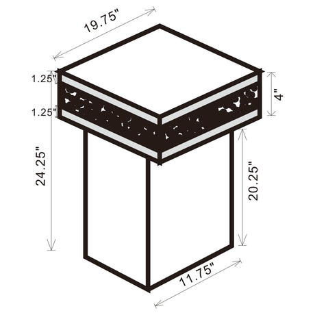 Elora Mirror Side Table - Ornate Home