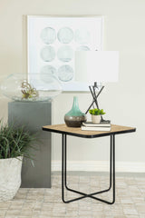Elyna Beige / Matt Black Side Table - Ornate Home