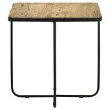 Elyna Beige / Matt Black Side Table - Ornate Home
