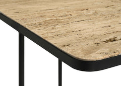 Elyna Beige / Matt Black Side Table - Ornate Home