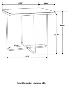 Elyna Beige / Matt Black Side Table - Ornate Home