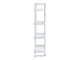Ember White High Gloss & Chrome Bookcase - Ornate Home
