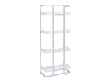 Ember White High Gloss & Chrome Bookcase - Ornate Home
