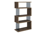 Emelle Aged Walnut Bookcase w/ Glass Panels - Ornate Home
