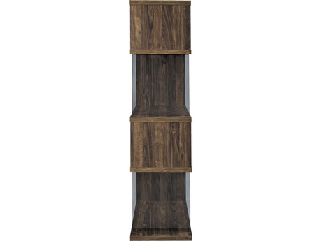 Emelle Aged Walnut Bookcase w/ Glass Panels - Ornate Home