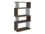 Emelle Aged Walnut Bookcase w/ Glass Panels - Ornate Home