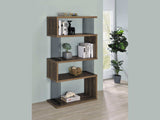 Emelle Aged Walnut Bookcase w/ Glass Panels - Ornate Home