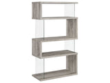 Emelle Grey Driftwood / Clear Bookcase - Ornate Home