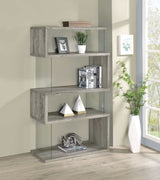 Emelle Grey Driftwood / Clear Bookcase - Ornate Home