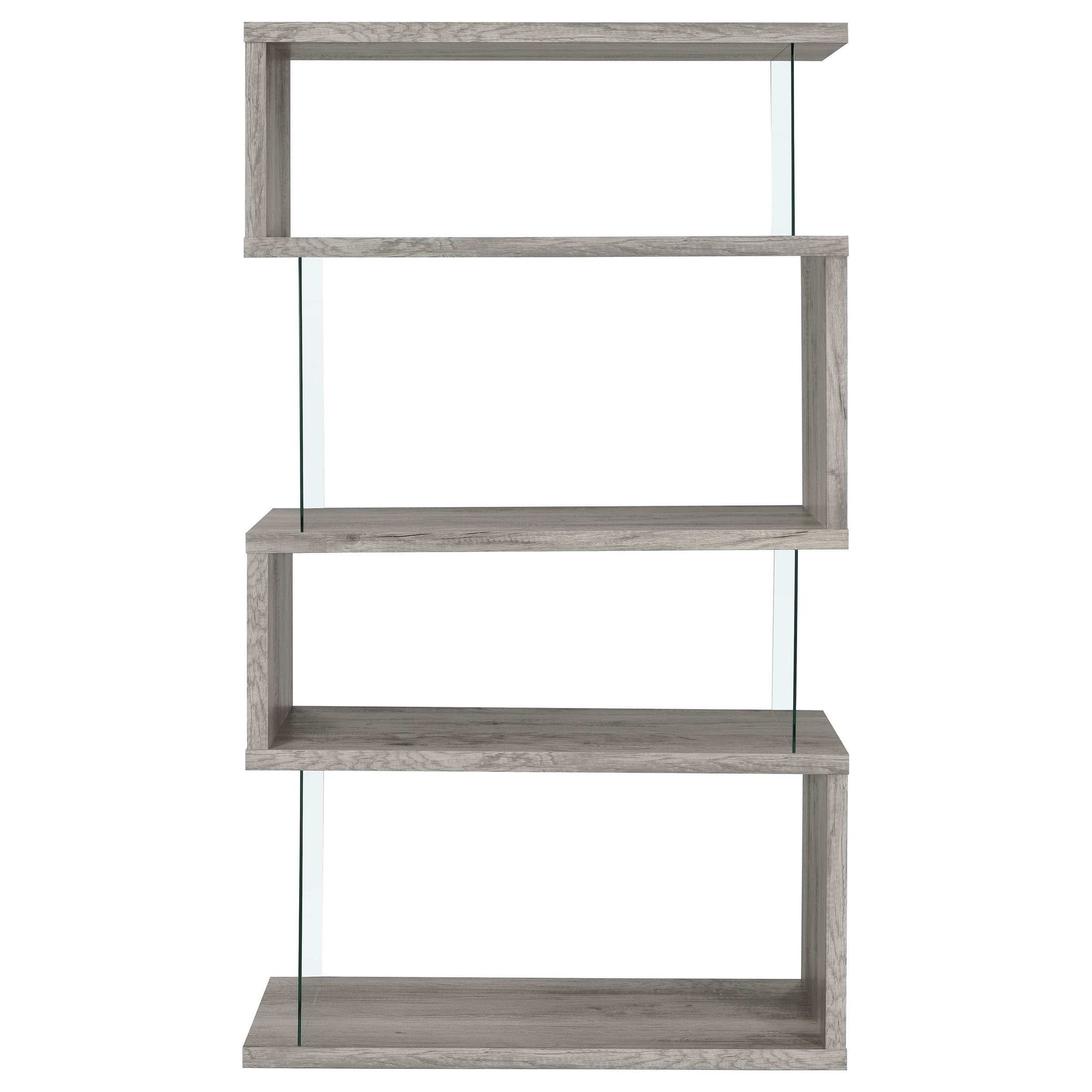 Emelle Grey Driftwood / Clear Bookcase - Ornate Home