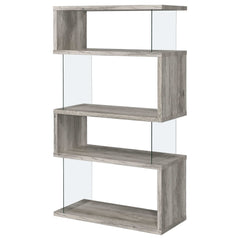 Emelle Grey Driftwood / Clear Bookcase - Ornate Home